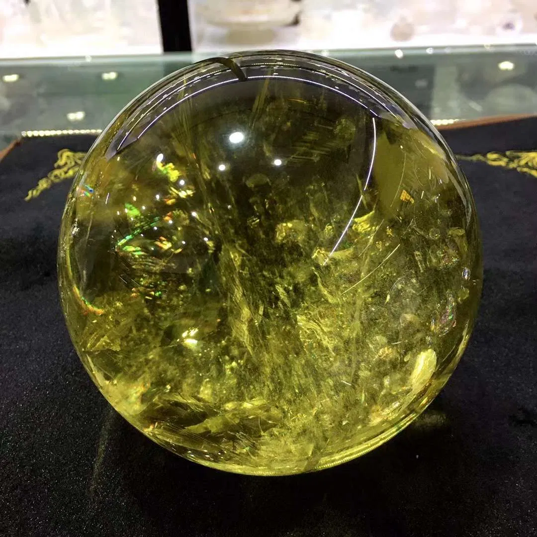 Hot Sale Citrine Sphere Crystal Sphere Smooth Ball China Donghai Crystal
