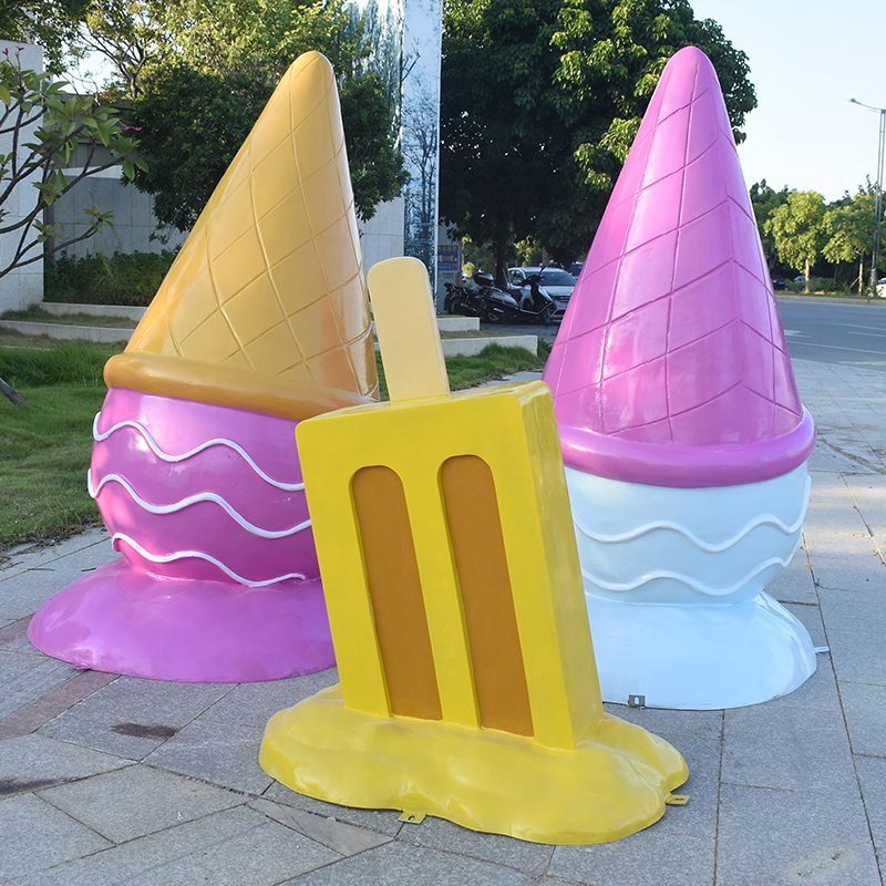 Hot Sale Fiberglass Giant Lollipop Sculpture Resin Statue for Kid Amusement Candy Land Decor