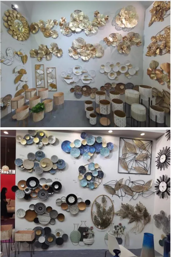 Hotel Decoration Hanging Art Round Plate Metal Iron Wall Hanging Decoration