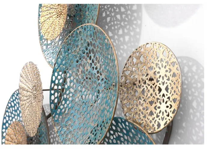 Hotel Decoration Hanging Art Round Plate Metal Iron Wall Hanging Decoration