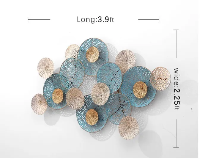 Hotel Decoration Hanging Art Round Plate Metal Iron Wall Hanging Decoration