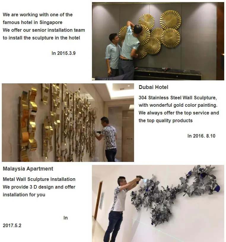 Hotel Decoration Hanging Art Round Plate Metal Iron Wall Hanging Decoration