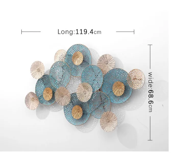 Hotel Decoration Hanging Art Round Plate Metal Iron Wall Hanging Decoration