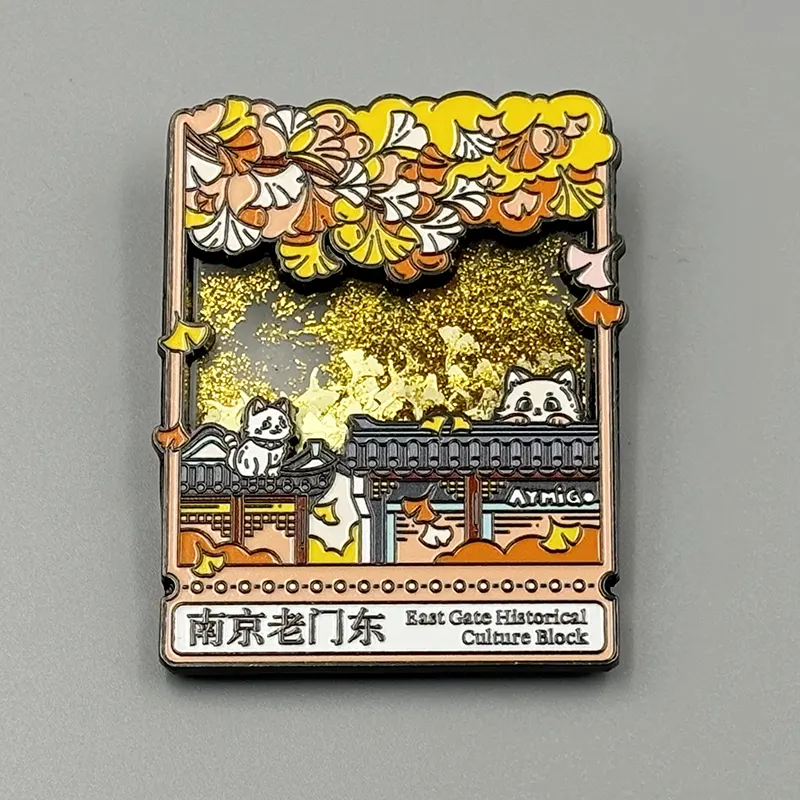 3D City Embossed Hard Enamel Fridge Magnets