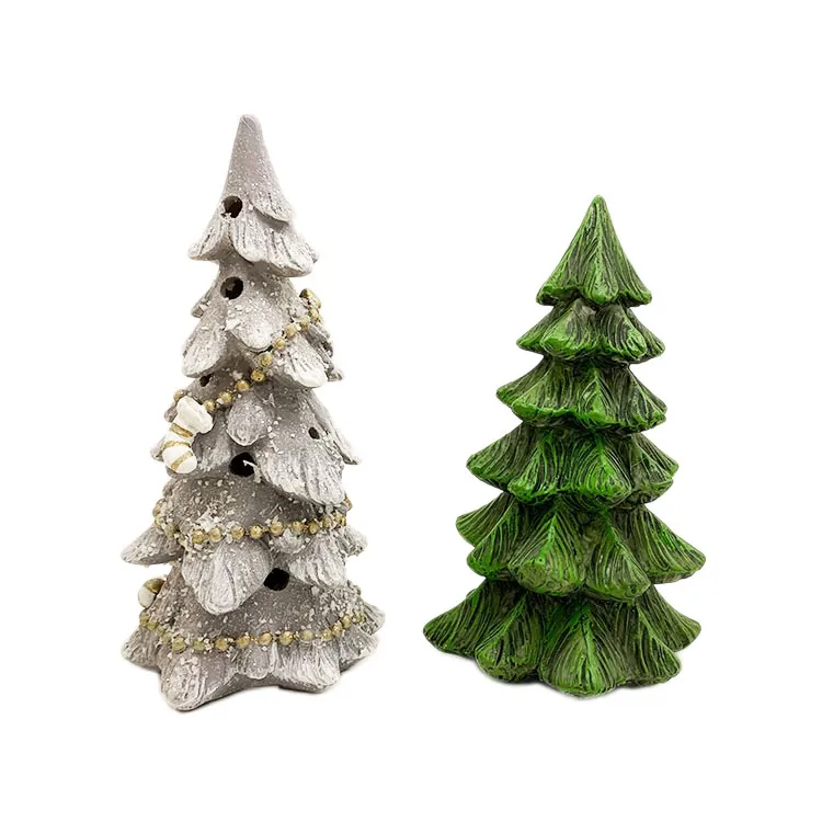 Indoor Christmas Decoration Tabletop Stands Small Resin Christmas Tree for Sale