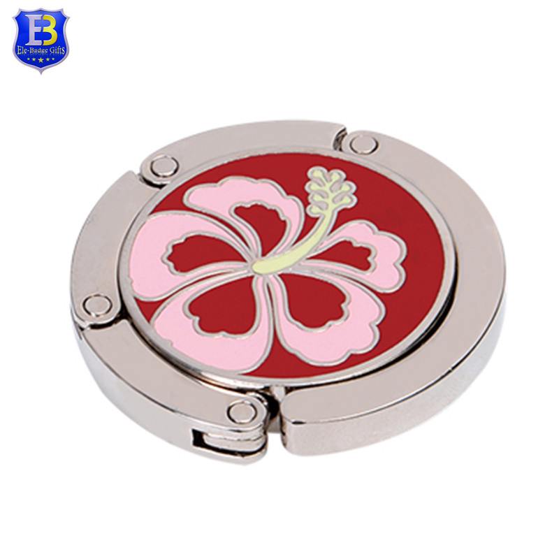 Jewel Shaped Alloy Rhinestone Folding Handbag Purse Table Hook Hanger Silver Glitter Powder Metal Novelty Bag Holders