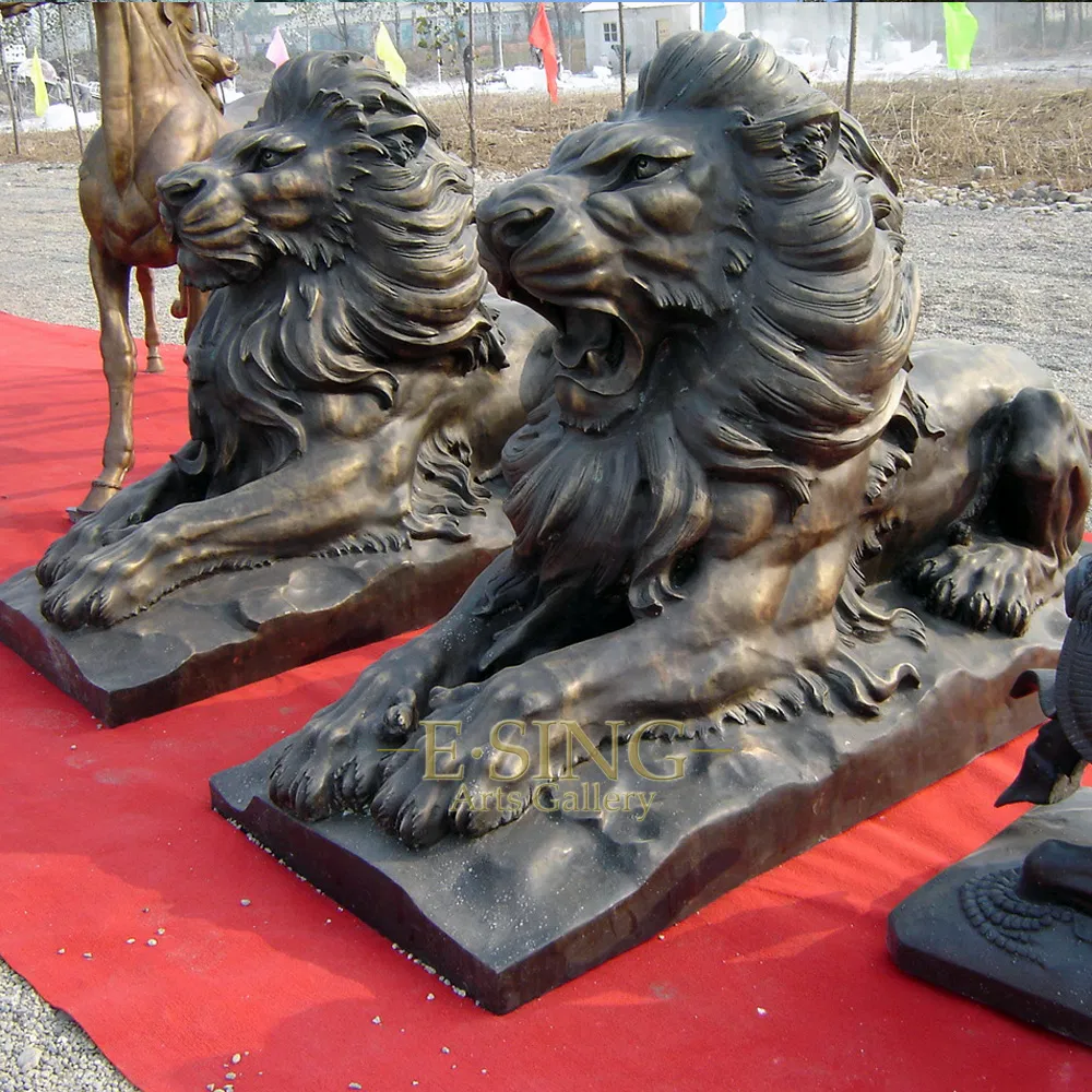 Large Beautiful Home Decorative Bronze Lion Statue Animal for Sale