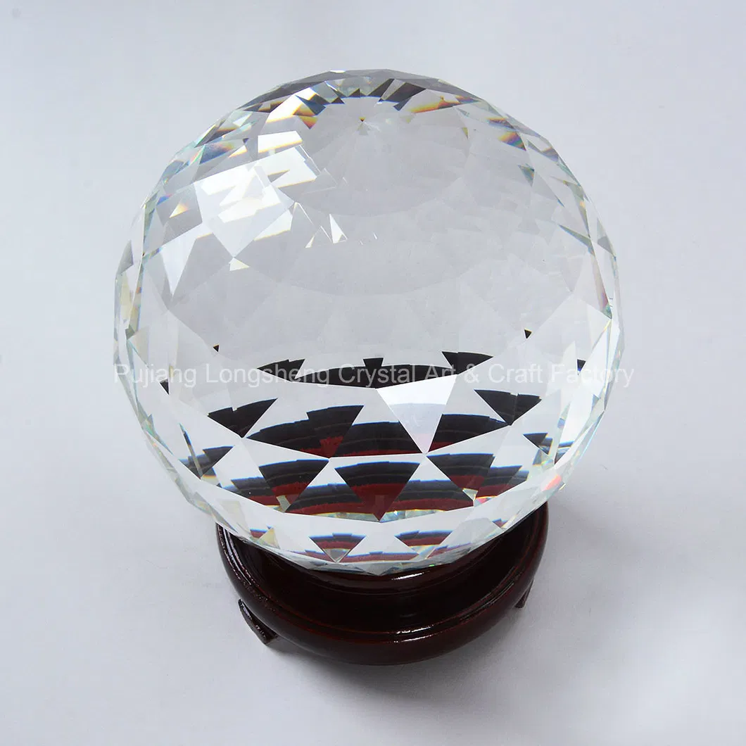 Large Cut Crystal Sphere 150mm Faceted Gazing Ball Prisms Suncatcher Home Decor