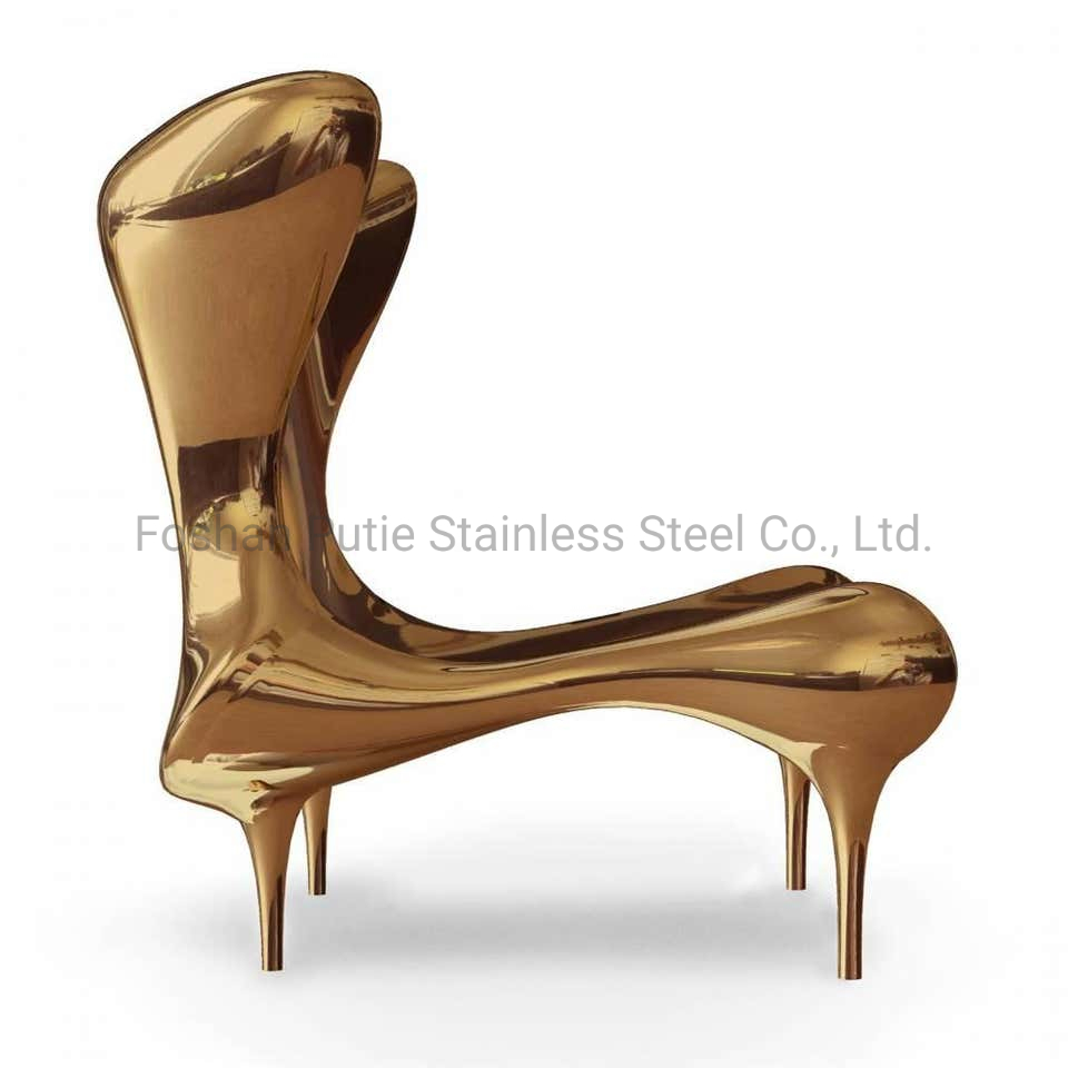 Leisure Modern Living Room Stainless Steel Art Furniture Wingback Chair Sofa