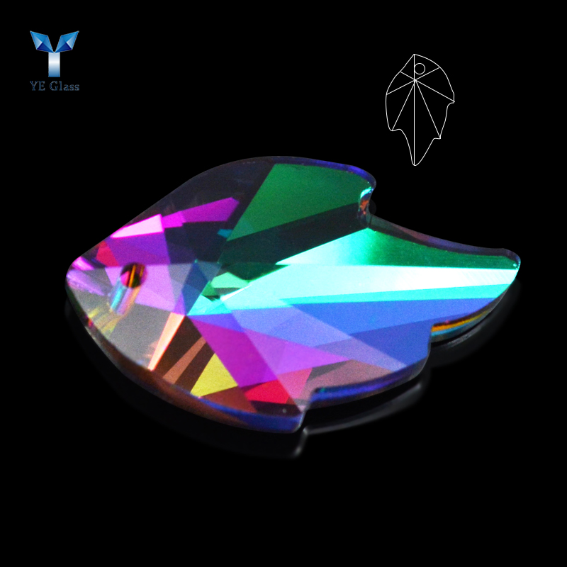 Maple Leaf Shade Faceted Crystal Pendant Beads for DIY Jewelry Accessories