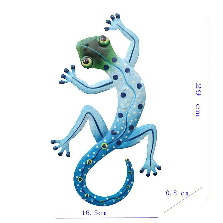 Metal Art Sculpture Gecko Garden Wall Decor Outdoor Backyard Garden Home Decoration