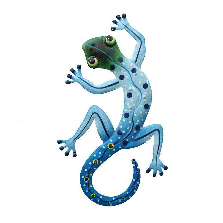Metal Art Sculpture Gecko Garden Wall Decor Outdoor Backyard Garden Home Decoration