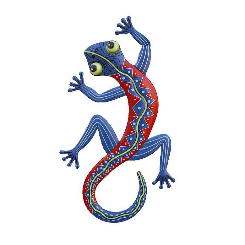 Metal Art Sculpture Gecko Garden Wall Decor Outdoor Backyard Garden Home Decoration