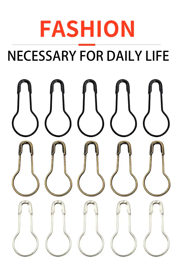 Metal Black Safety Gourd Bulb Pin for Clothing Crafting and DIY