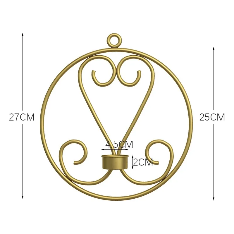 Metal Iron Fashion Personalized Wall-Hung Candlestick Ornaments Candle Holder Wall Home Decoration
