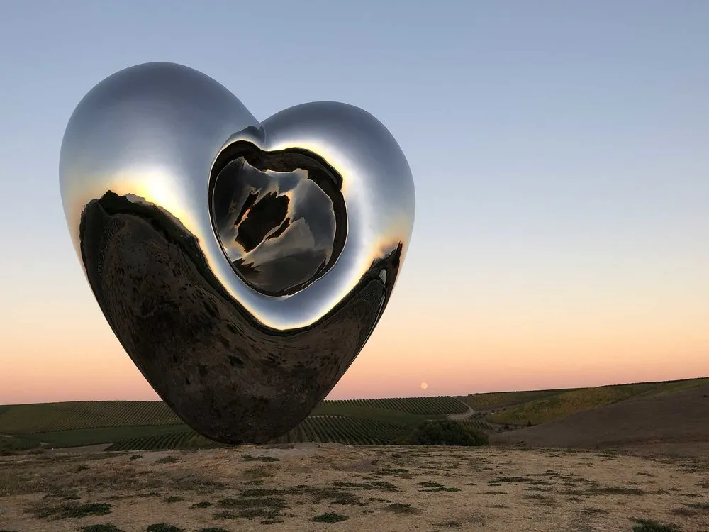 Metal Modern Urban Abstract Statue Stainless Steel Heart Sculpture Large Landmark Sculpture