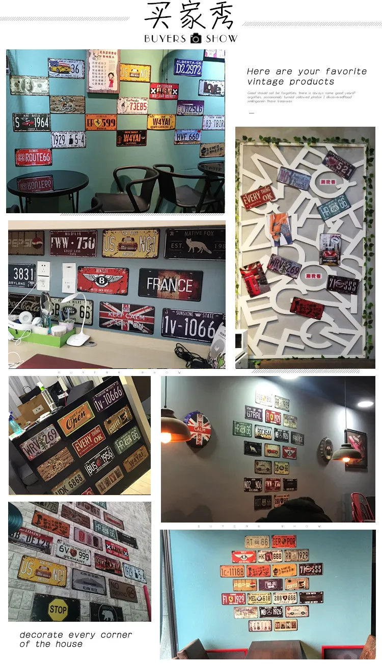 Metal Signe Signs Vintage Auto Plaque Garage Wall Decoration Decorative