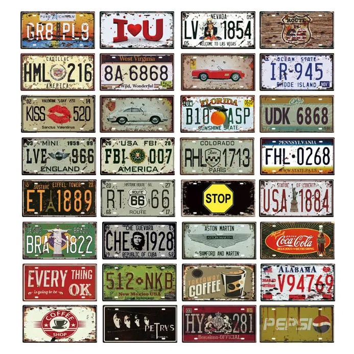 Metal Signe Signs Vintage Auto Plaque Garage Wall Decoration Decorative