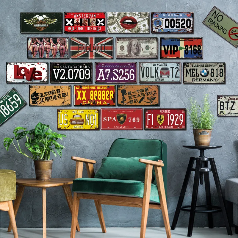 Metal Signe Signs Vintage Auto Plaque Garage Wall Decoration Decorative
