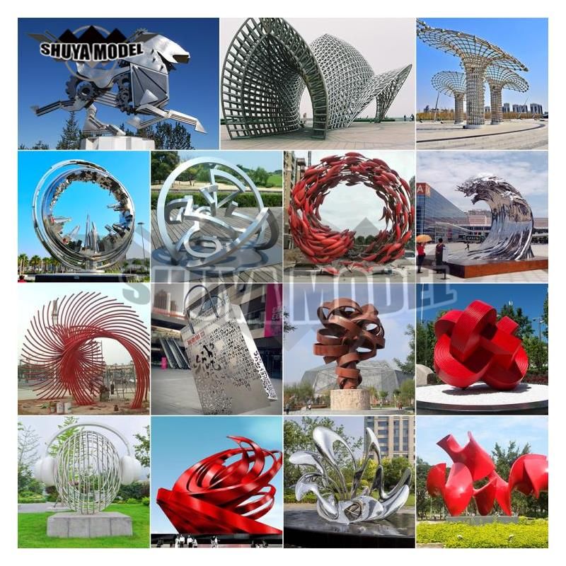 Mirror Polished Decoration Man Push Ball Round Stainless Steel Sphere Sculpture