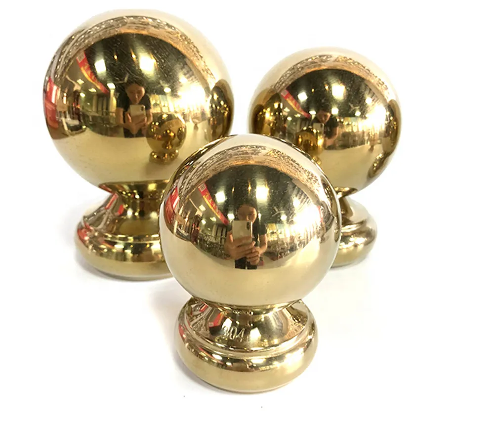 Mirror Polished Handrail Hollow Golden Stainless Steel Sphere