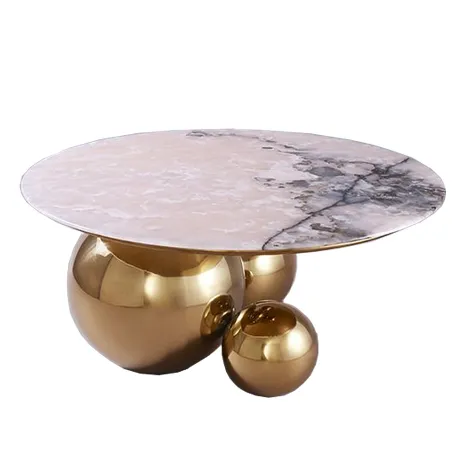 Modern Living Room Art Furniture Round Coffee Table Sphere Table Base