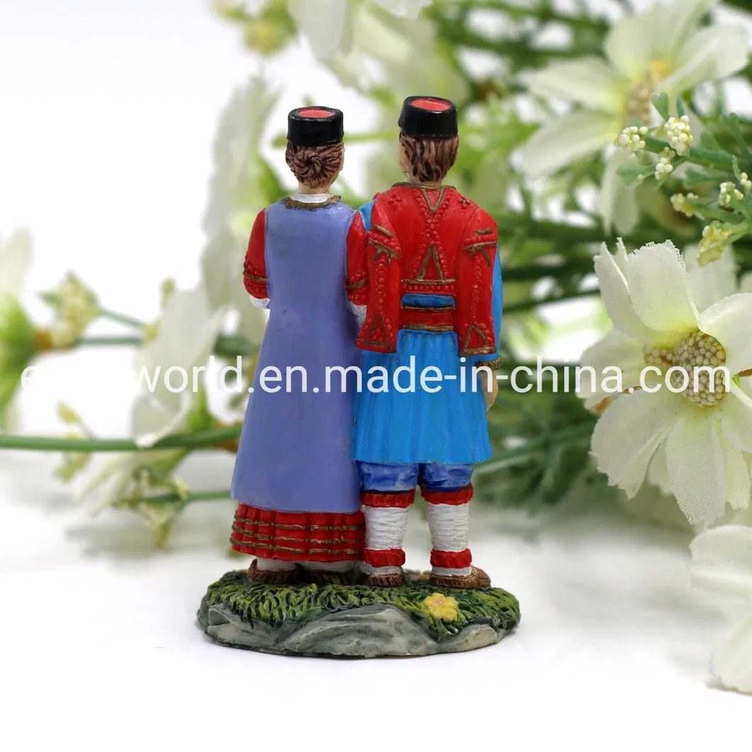 Montenegro Polyresin Tourist Souvenir Traditional Clothes Decoration Couple Figurine Gift