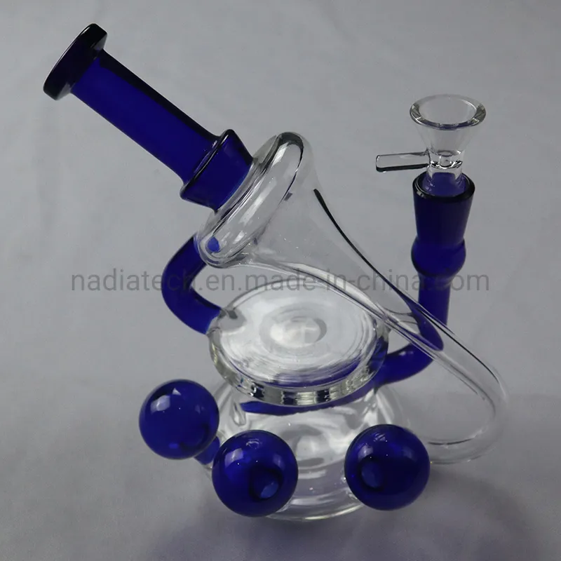 Nadia Telescope Bubble Recycler Percolator Glass Water Pipe