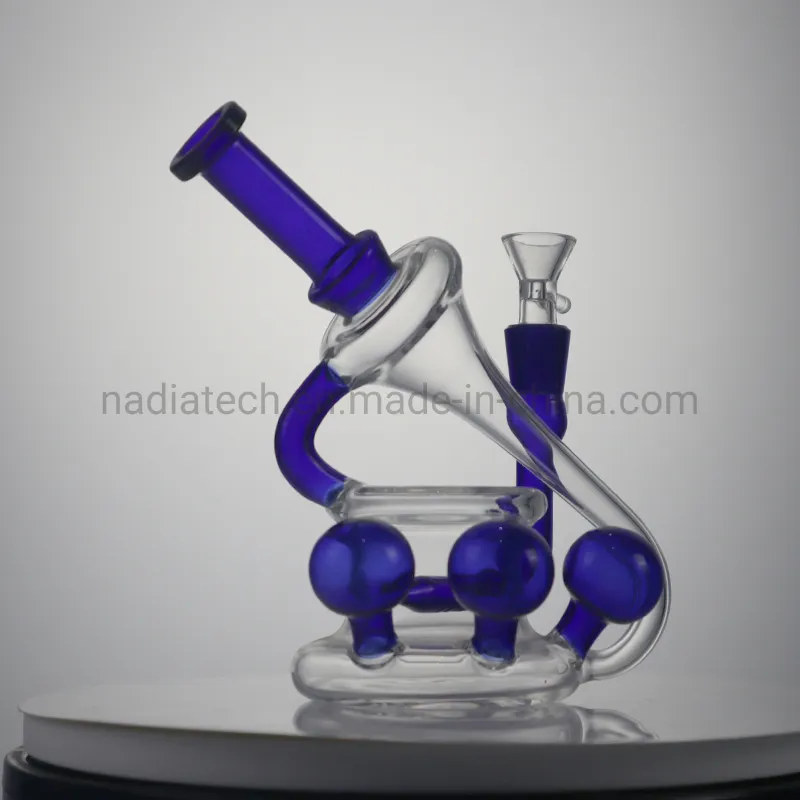 Nadia Telescope Bubble Recycler Percolator Glass Water Pipe