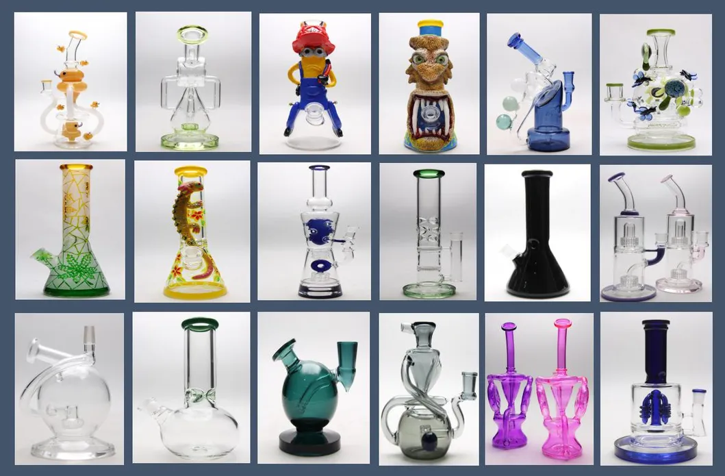 Newest Hot Unique Glass Water Beaker Water Pipe Handmade Painting Waterpipes Wholesale Beaker