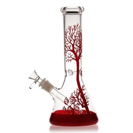 Newest Hot Unique Glass Water Beaker Water Pipe Handmade Painting Waterpipes Wholesale Beaker