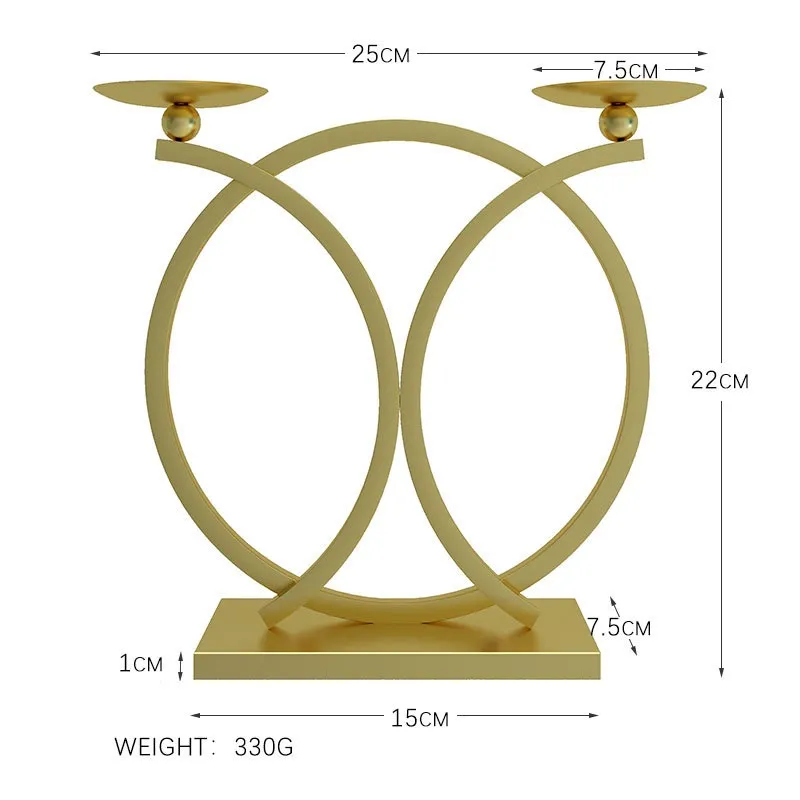 Nordic Metal Lacquer Circular Ring Candlestick Ornaments Table Candle Ware Decoration