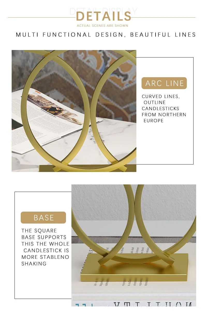 Nordic Metal Lacquer Circular Ring Candlestick Ornaments Table Candle Ware Decoration