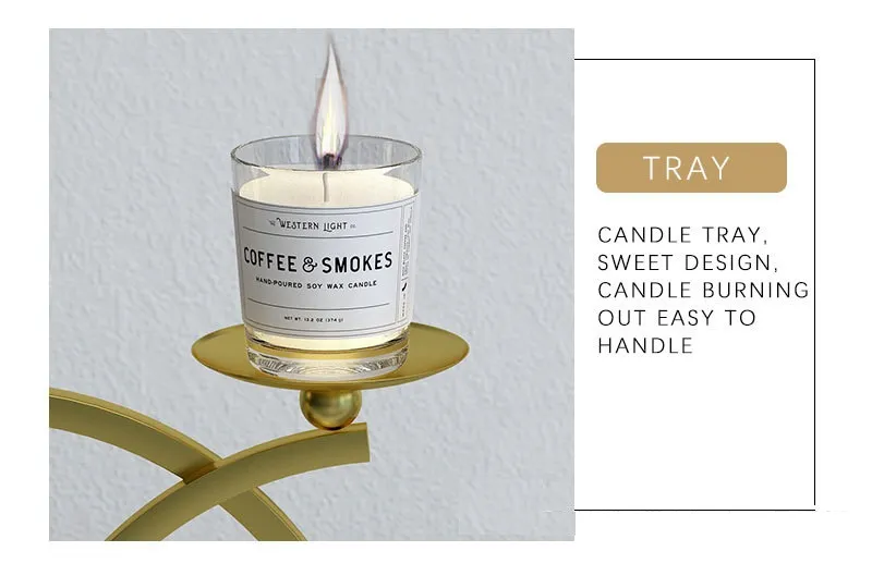 Nordic Metal Lacquer Circular Ring Candlestick Ornaments Table Candle Ware Decoration