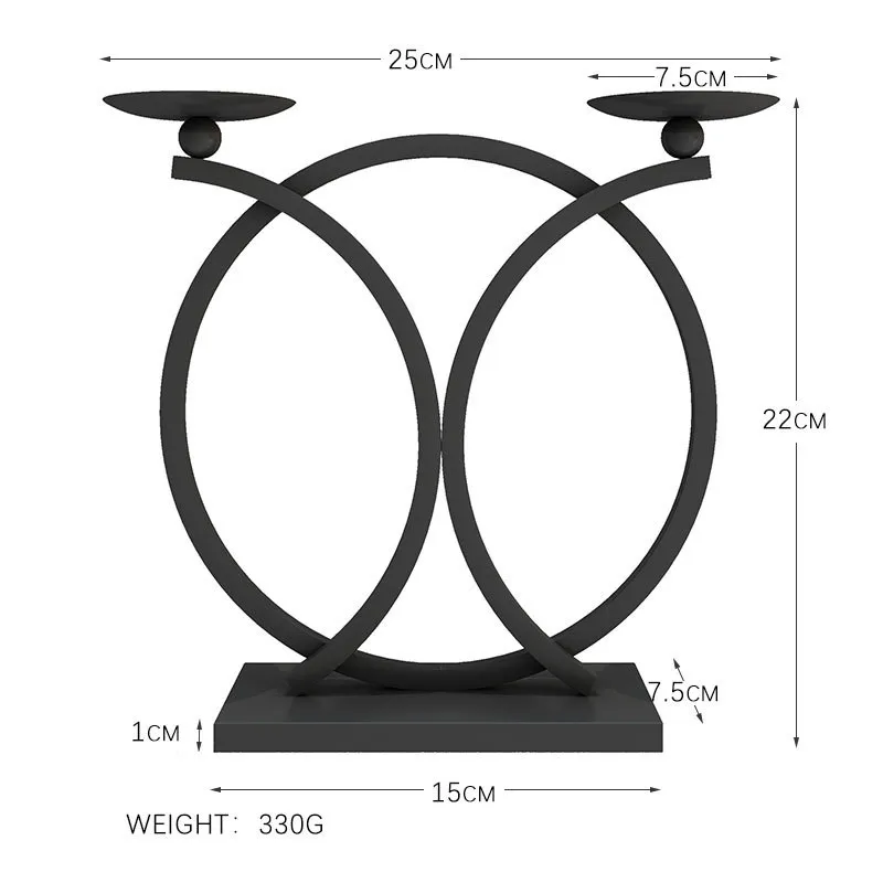 Nordic Metal Lacquer Circular Ring Candlestick Ornaments Table Candle Ware Decoration