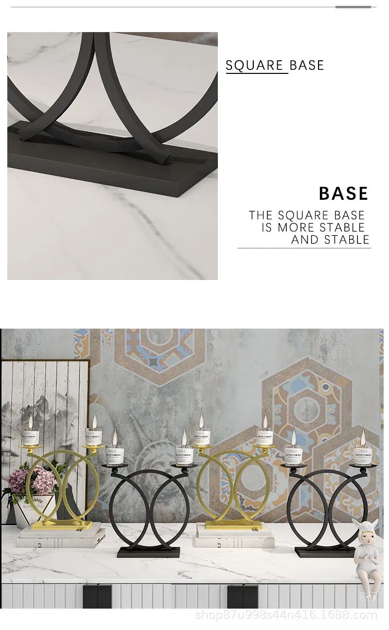 Nordic Metal Lacquer Circular Ring Candlestick Ornaments Table Candle Ware Decoration