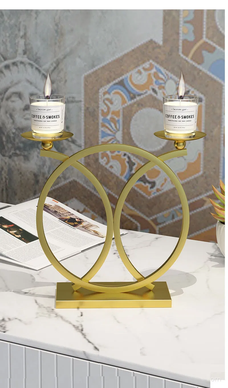 Nordic Metal Lacquer Circular Ring Candlestick Ornaments Table Candle Ware Decoration