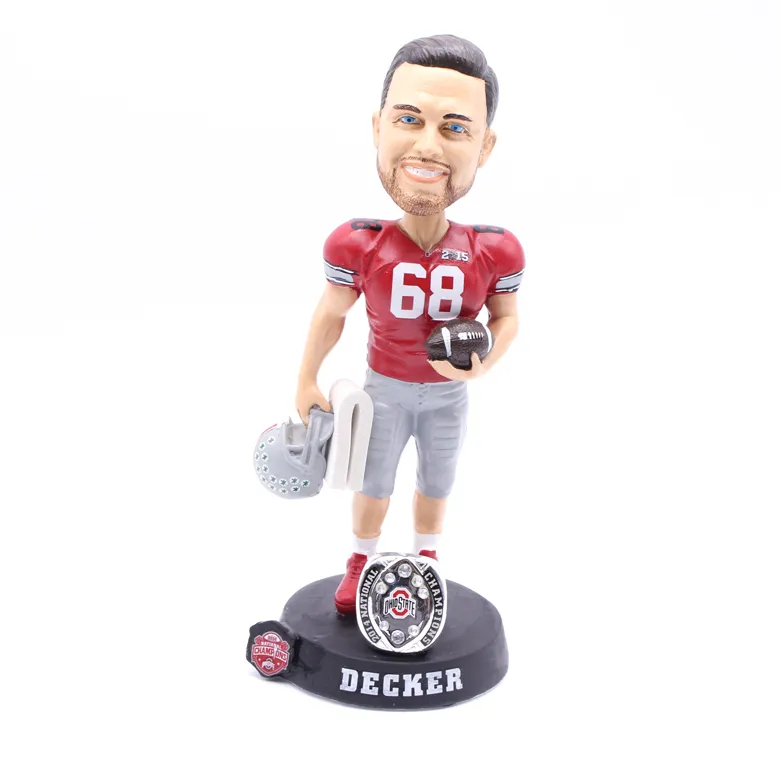 OEM Gift Idea Handmade Dashboard Bobble Doll Collection Figurines Gifts Rugby Player Bobble Head for Decoration