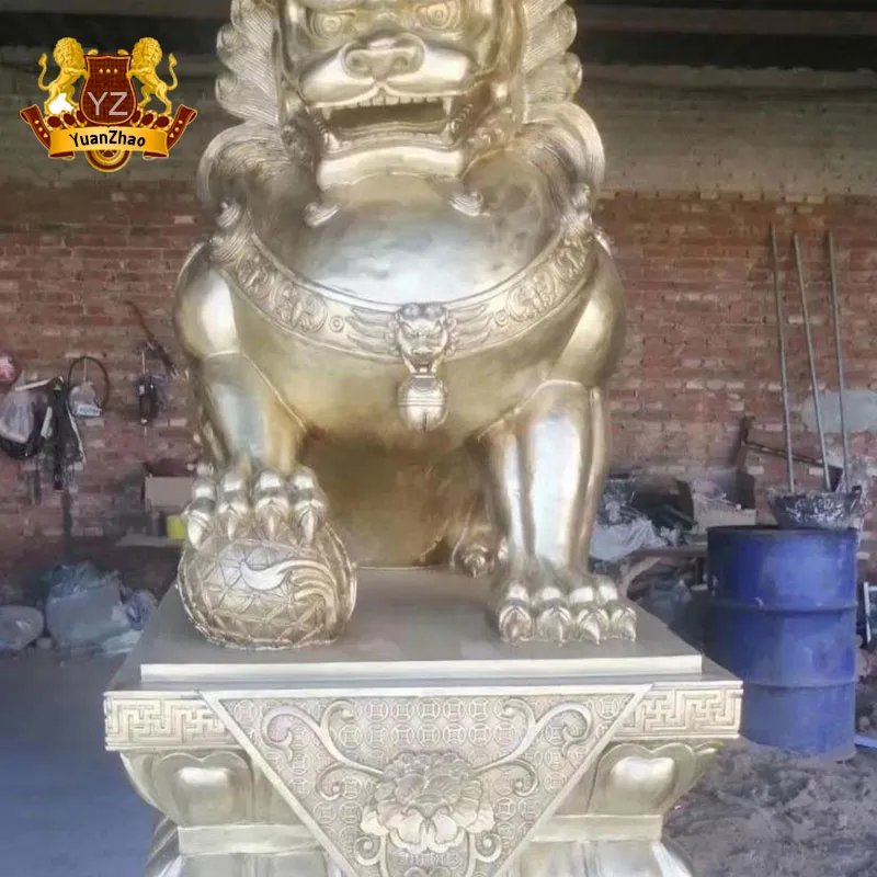 Outdoor Bronze Decoration Sculpture Life Size Bronze Foo Dog Sculpture