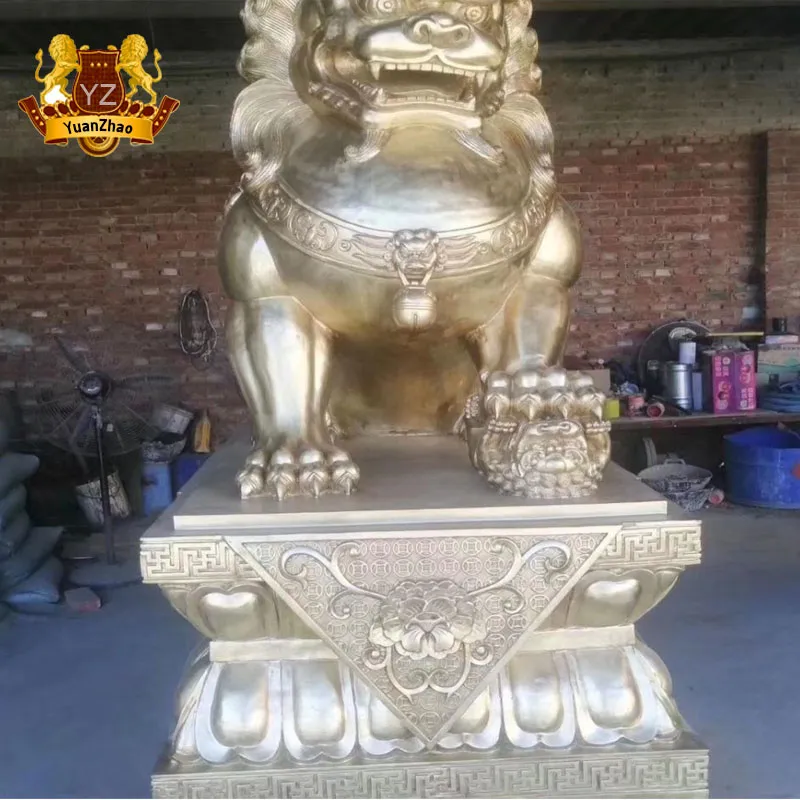 Outdoor Bronze Decoration Sculpture Life Size Bronze Foo Dog Sculpture