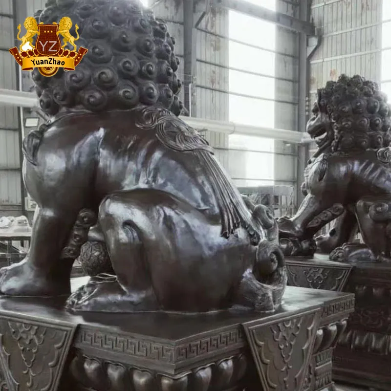 Outdoor Bronze Decoration Sculpture Life Size Bronze Foo Dog Sculpture