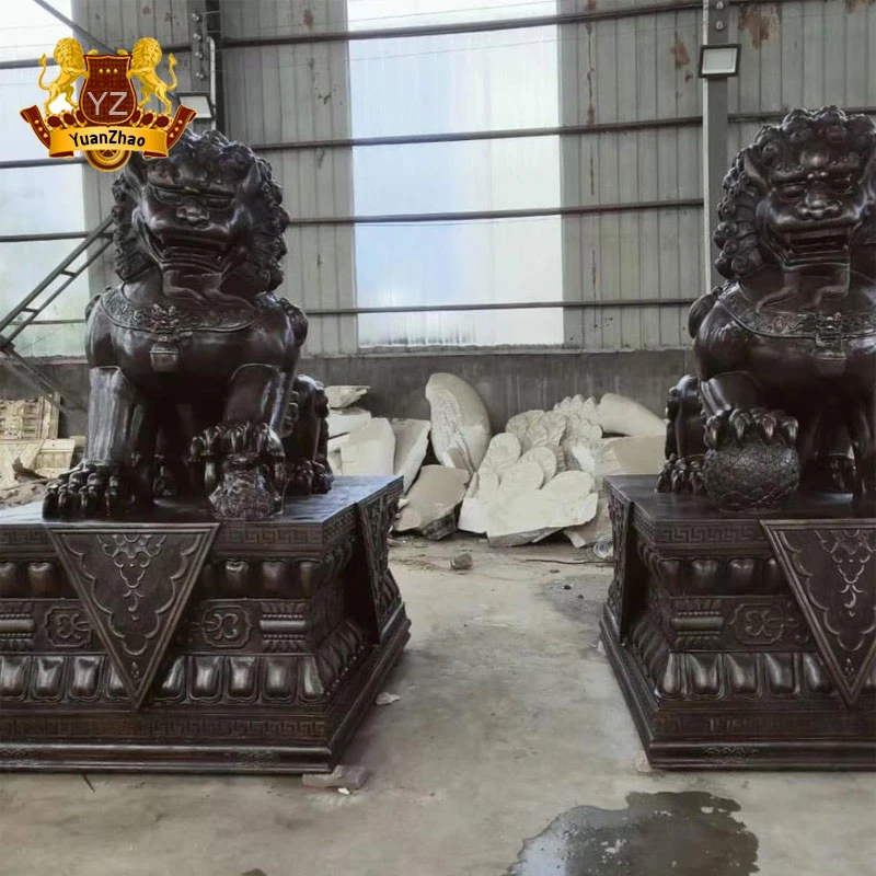Outdoor Bronze Decoration Sculpture Life Size Bronze Foo Dog Sculpture