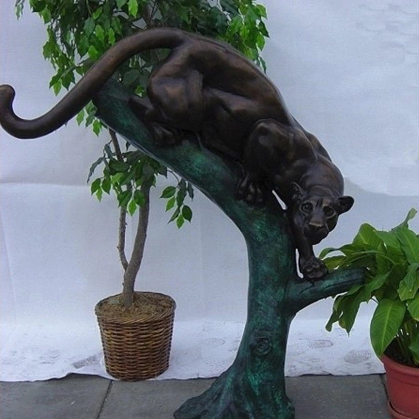 Outdoor Bronze Leopard Animal Sculpture for Decoration