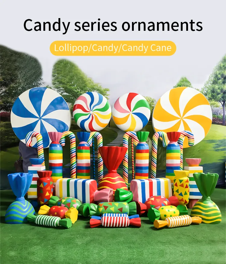 Outdoor Cartoon Resin Candyland Decoration for Candy Shop Props