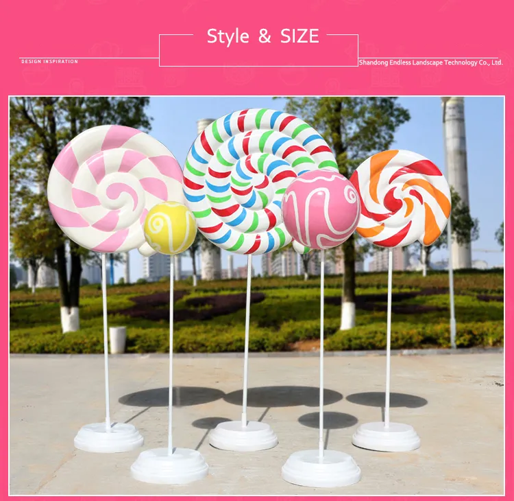 Outdoor Cartoon Resin Candyland Decoration for Candy Shop Props