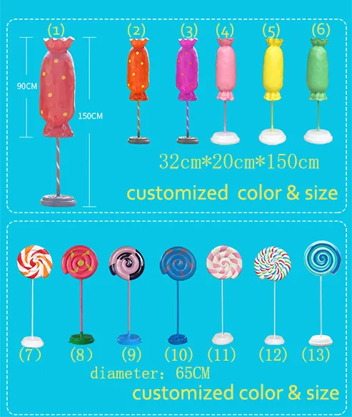 Outdoor Cartoon Resin Candyland Decoration for Candy Shop Props