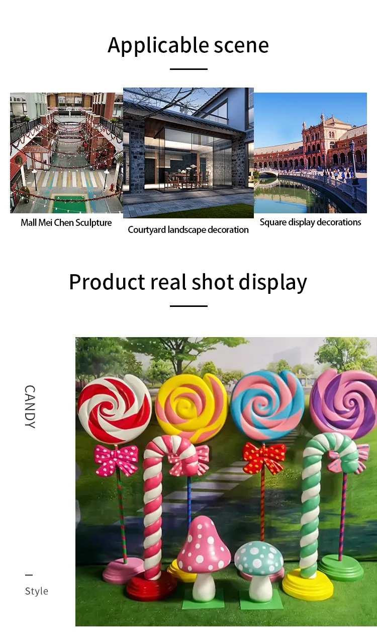 Outdoor Cartoon Resin Candyland Decoration for Candy Shop Props