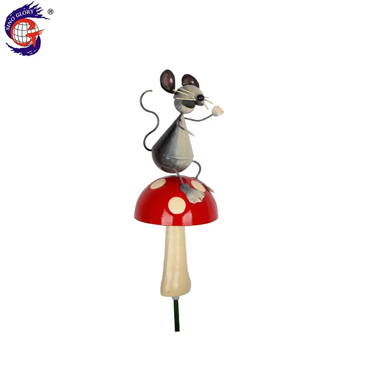 Outdoor Decorative Amazon Hot Selling Mouse Sculpture Ground Stick Stakes for Garden Yard Plant Decoration