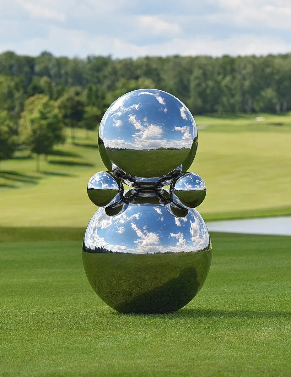 Outdoor or Indoor Decoration Sphere Sculpture Stainless Steel Balls Desk Ornament