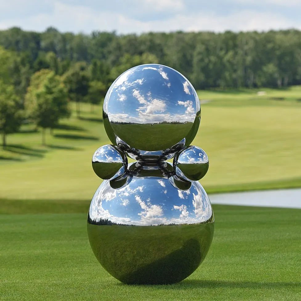 Outdoor or Indoor Decoration Sphere Sculpture Stainless Steel Balls Desk Ornament